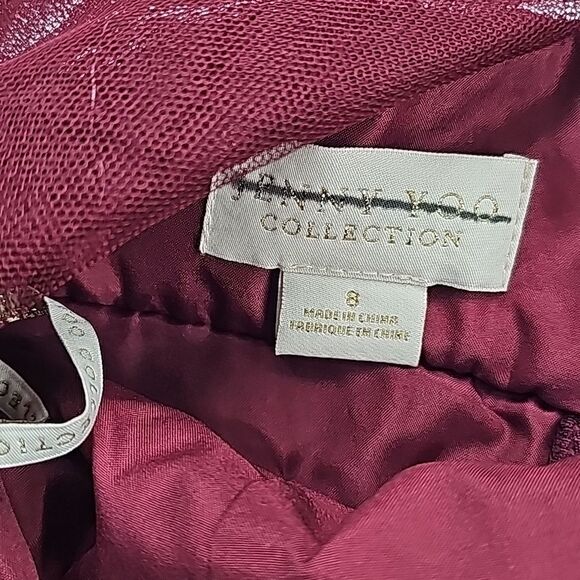 Jenny Yoo Collection x Anthropologie Sarita Rich Cabernet Tulle Maxi Dress Sz 8 - Picture 6 of 10